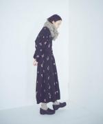 ビスコースリネンフラワー刺繍スカート